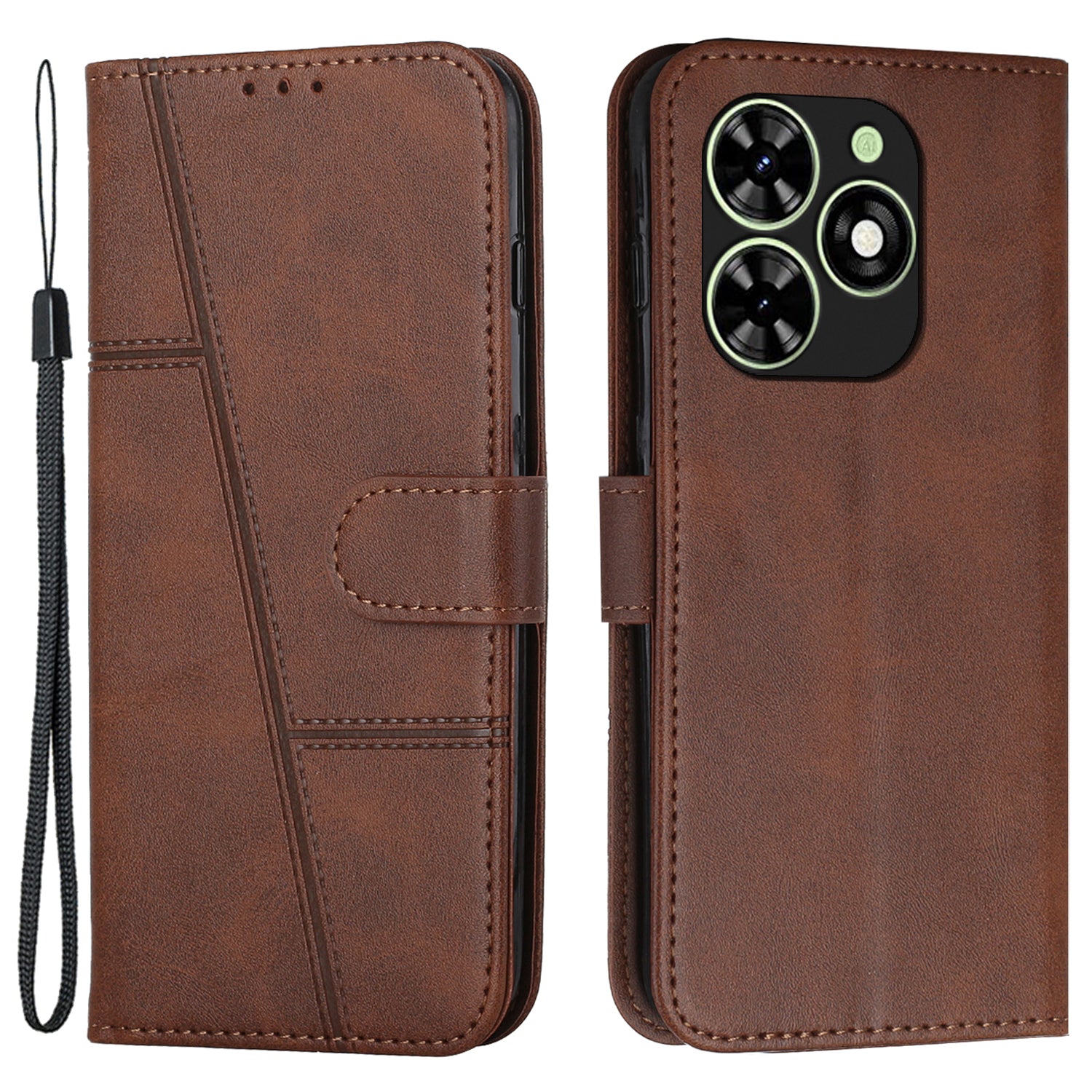 For Transsion Tecno Spark Go 2024 4G / Spark 20C / Pop 8 Leather Case Calf Texture Wallet Phone Cover - Black For Transsion Tecno Spark Go 2024 4G / Spark 20C / Pop 8 Leather Case Calf Texture Wallet Phone Cover - Black
